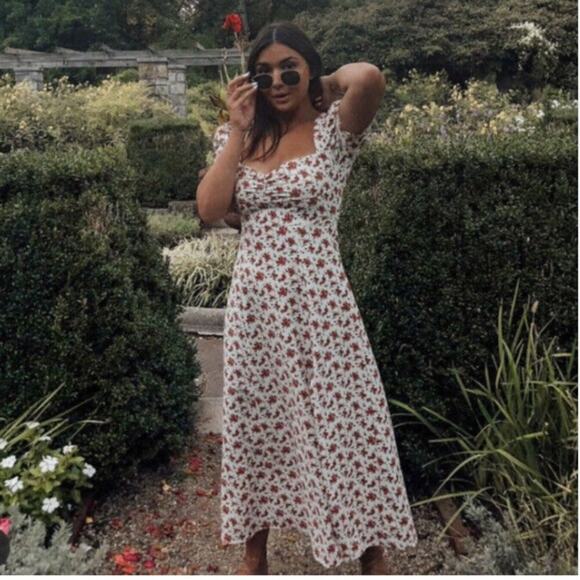 Danielle Bernstein Floral Maxi Slip Dress White - Picture 2 of 9